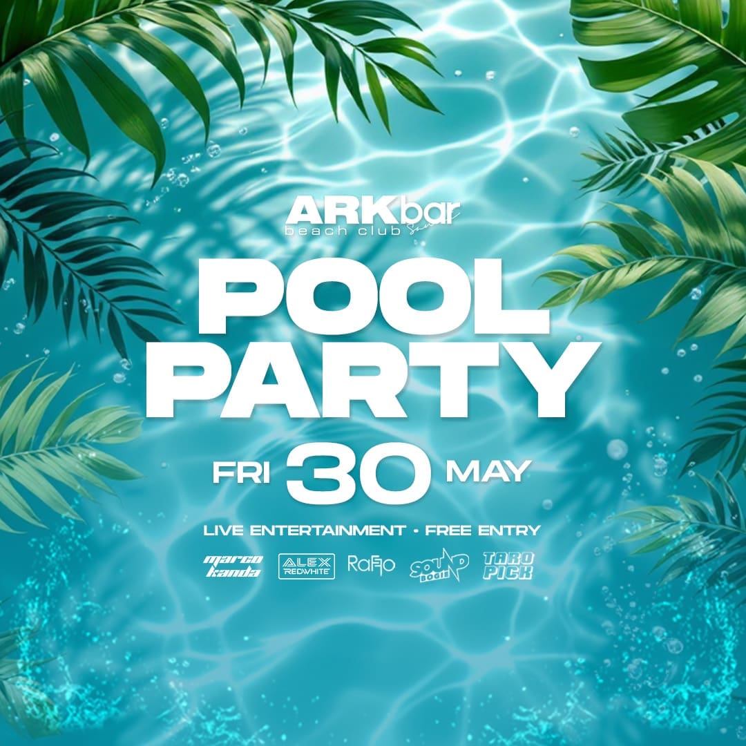 ARKbar Beach Club Pool Party on 30 May 2025 in Koh Samui, Thailand, with local DJs, live entertainment, and the best pool party in Chaweng