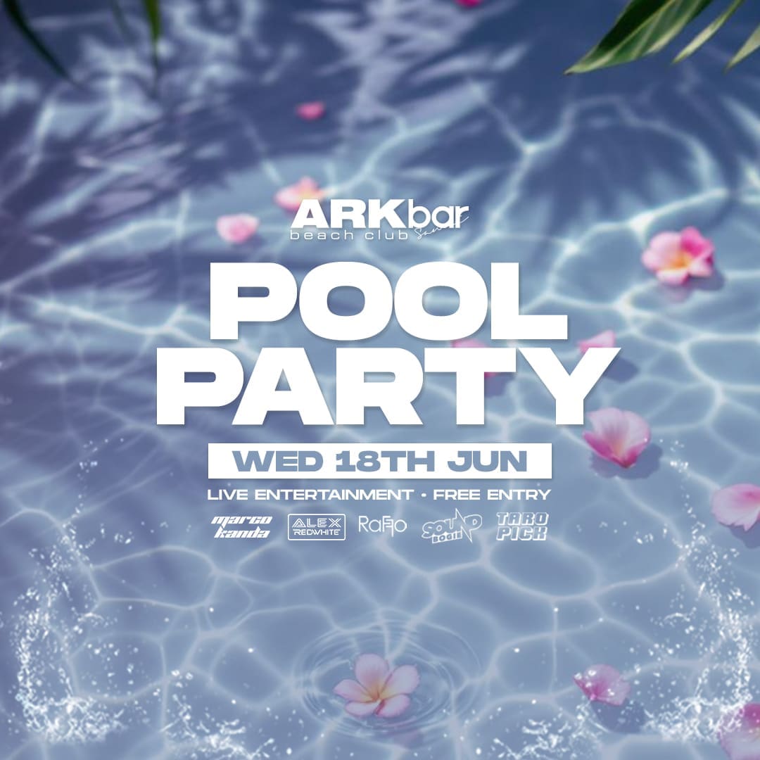 ARKbar Beach Club Pool Party on 18 June 2025 in Koh Samui, with live DJs, tropical vibes, and poolside energy in Chaweng