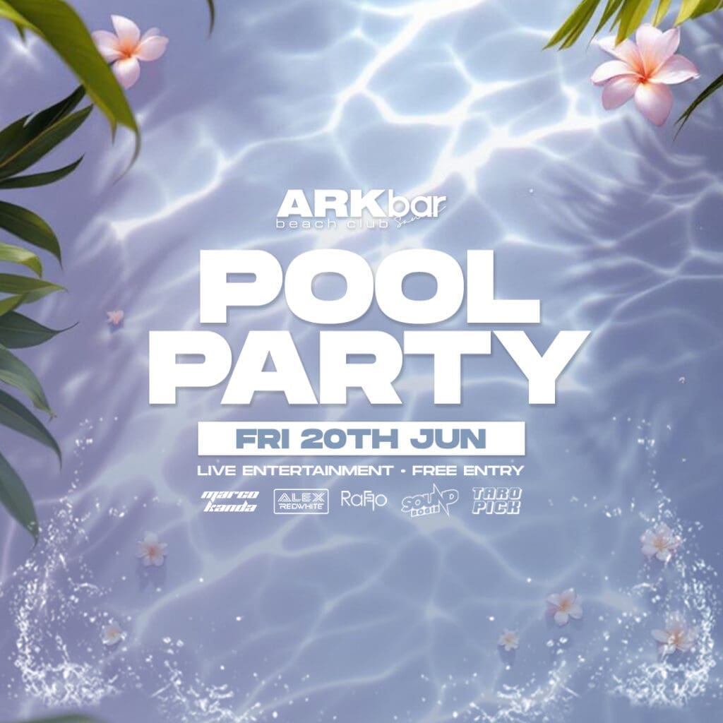 ARKbar Beach Club Pool Party on 20 June 2025 with DJs, cocktails, and Friday beach energy in Koh Samui