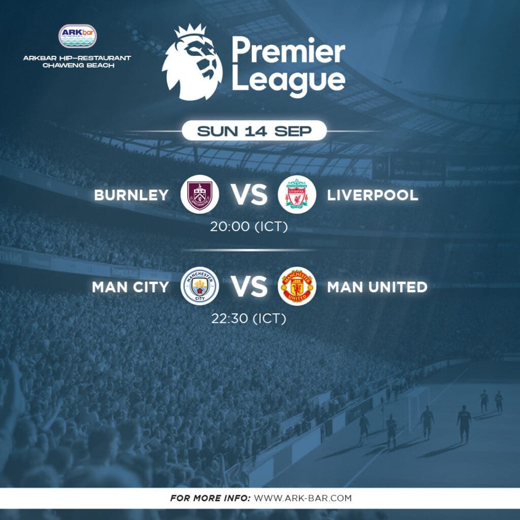 Sunday fixtures at HIP Restaurant: Burnley vs Liverpool, Man City vs Man United – 14 September 2025